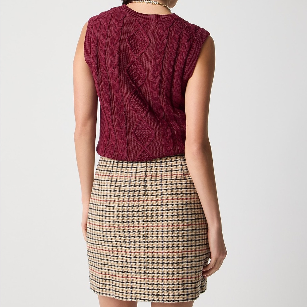 J. Crew Plaid wool-blend A-line mini skirt, NWT, Size 6 - Picture 2 of 10